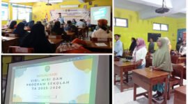 MPLS Pada Orang Tua - Forum Pengenalan dan Orientasi sekolah SMP Muhammadiyah 3 Banyuwangi juga melibatkan orang tua murid sebagai peserta agar terjalin harmonisasi dan komunikasi kegiatan belajar mengajar yang kondusif (Foto : SMP Mugawangi/Jatim.co)