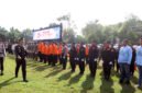 Apel Barisan - Kapolresta Banyuwangi Kombes Rama Samtama Putra memeriksa barisan gelar upacara Hari Bhayangkara Ke-79 di Lapangan Taman Blambangan Banyuwangi (Polresta Banyuwangi/Jatim.co)