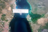 Koordinat Awal - Posisi KMP Tunu Pratama Jaya sesaat setelah lepas jangkar dari dermaga pelabuhan penyebrangan Ketapang hendak menuju Gilimanuk terpantau terakhir kali di koordinat 8° 9'32.35"S 114°25'6.38"E