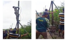 Tak Betah Tunggu Program Revitalisasi Penerangan Makam, Akhirnya Warga Dusun Simbar 1  Swadaya Tiang Beserta Lampu