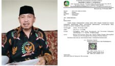 Sampaikan Tanggapan - Ketua Persatuan Anggota BPD Seluruh Indonesia (PABPDSI) Kabupaten Banyuwangi, Misnadi memberikan tanggapan resmi melalui video pernyataan tentang surat undangan dari sekretaris daerah dalam acara yang dilaksanakan oleh Asosiasi BPD Banyuwangi (Foto : Jatim.co)