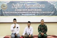 PEDULI SESAMA - Pengurus Panti Asuhan Muhammadiyah Budi Mulya, H. Yudi Setyo Prayogo, S.H., M.Kn. menyampaikan terimakasih atas kedatangan Dandim bersama ibu dan jajaran Kodim 0825/Banyuwangi telah memberi semangat dan kepedulian pada anak yatim piatu dan duafa (Foto : PAM Budi Mulya/Jatim.co)