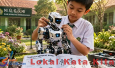 Dorong Digitalisasi Madrasah, Siswa MI Alkarimi Gresik Belajar Buat Poster Digital Berbasis AI